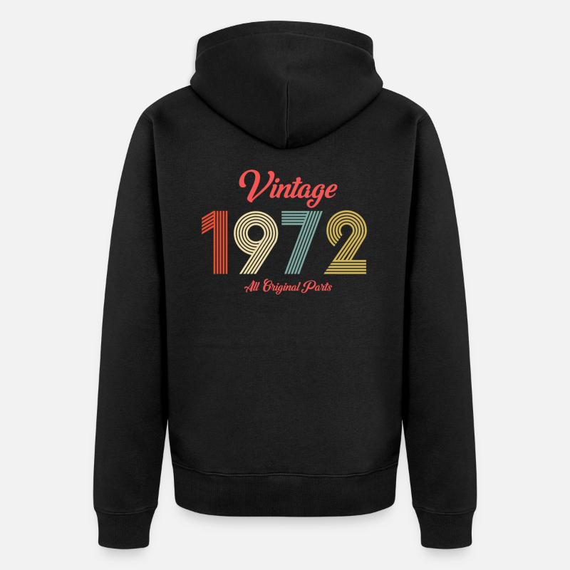 1972 - Unisex Premium Bio Zip Hoodie - Schwarz
