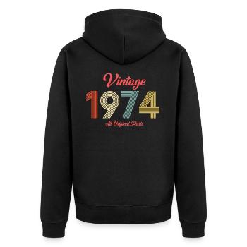 1974 - Unisex Premium Organic Zip Hoodie - black - Back - Nico (187cm)