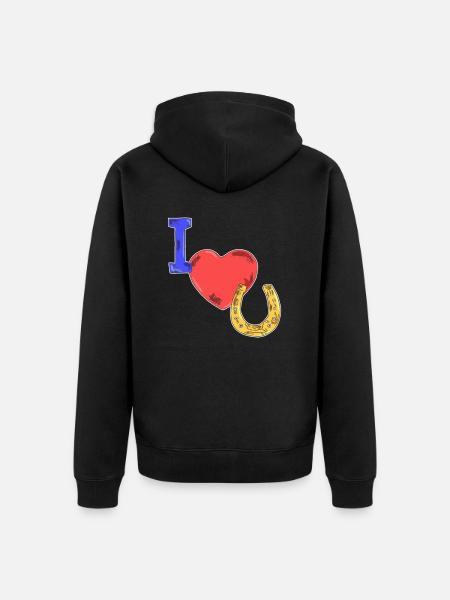 Pferde Geschenkidee - Unisex Premium Bio Zip Hoodie - Schwarz