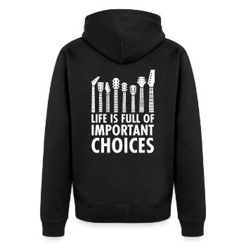 Guitar bass guitar guitarist bass player - Unisex Premium Organic Zip Hoodie - black - Back - Nico (187cm)