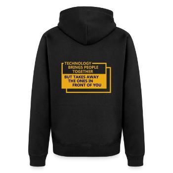 Smartphone cellphone - Unisex Premium Organic Zip Hoodie - black - Back - Nico (187cm)