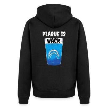 Zahnarzt Zahnärztin Zahnarzthelferin Geschenk - Unisex Premium Bio Zip Hoodie - Schwarz - Hinten - Nico (187cm)