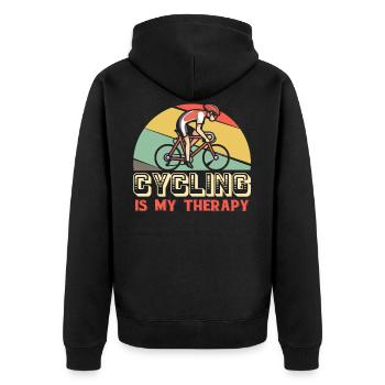 Le cyclisme est ma thérapie - Cyclistes Cyclisme - Veste à capuche bio Premium Unisexe - noir - Dos - Nico (187cm)