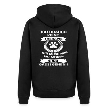 Hund Hunde witziger Spruch Geschenk - Unisex Premium Bio Zip Hoodie - Schwarz - Hinten - Nico (187cm)