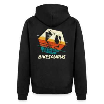 Cycliste dinosaure Bikesaurus T-Rex - Veste à capuche bio Premium Unisexe - noir - Dos - Nico (187cm)