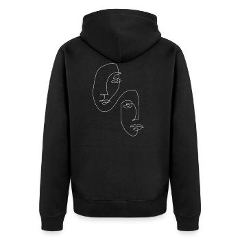 Visages romains unis lumineux - Veste à capuche bio Premium Unisexe - noir - Dos - Nico (187cm)