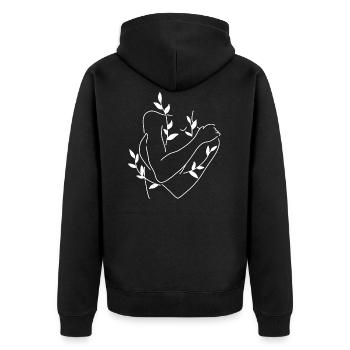 Femmes Fleurs claires - Veste à capuche bio Premium Unisexe - noir - Dos - Nico (187cm)
