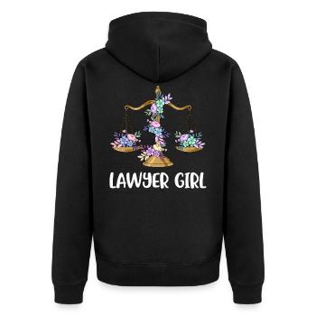 Lawyer lawyer lawyer gift - Unisex Premium Organic Zip Hoodie - black - Back - Nico (187cm)