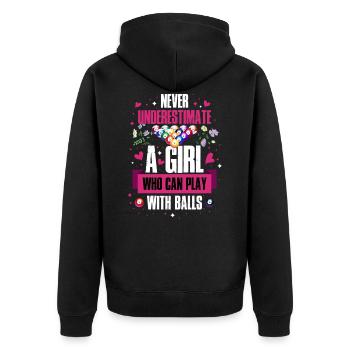 Billiard Pool Snooker Funny Gift - Unisex Premium Organic Zip Hoodie - black - Back - Nico (187cm)