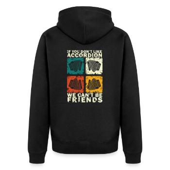 Joueur d'accordéon idée cadeau accordéon - Veste à capuche bio Premium Unisexe - noir - Dos - Nico (187cm)
