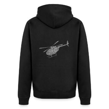 Helicopter Pilot Shirt Gift Nato Alphabet - Unisex Premium Organic Zip Hoodie - black - Back - Nico (187cm)