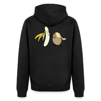 Best Friends Vegan Heroes - Unisex Premium Organic Zip Hoodie - black - Back - Nico (187cm)