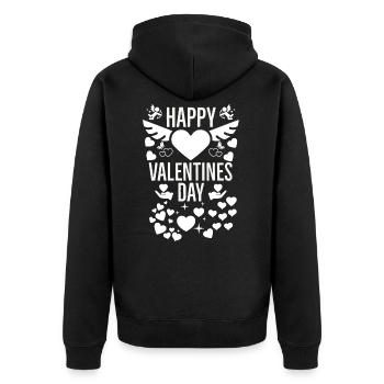 Valentine's day, Valentine's day, Valentine's day - Unisex Premium Organic Zip Hoodie - black - Back - Nico (187cm)