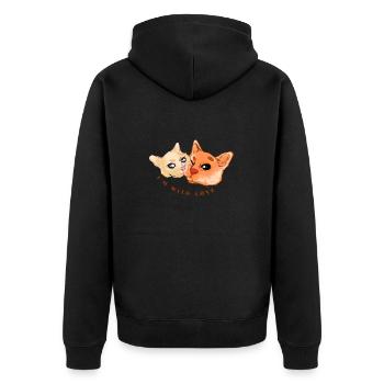 Valentine's Day gifts for him and her - Unisex Premium Organic Zip Hoodie - black - Back - Nico (187cm)
