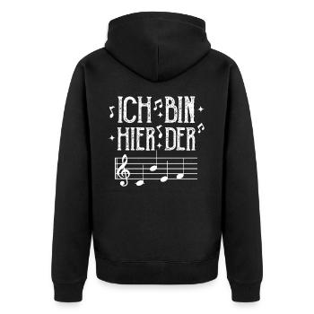 Ich Bin Hier Der Chef Chorleiter Geschenke - Unisex Premium Bio Zip Hoodie - Schwarz - Hinten - Nico (187cm)
