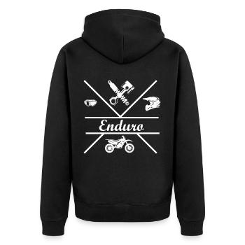 Crête rétro enduro - Veste à capuche bio Premium Unisexe - noir - Dos - Nico (187cm)