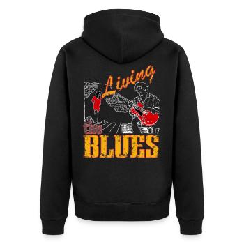 Musique Blues Vivante - Veste à capuche bio Premium Unisexe - noir - Dos - Nico (187cm)