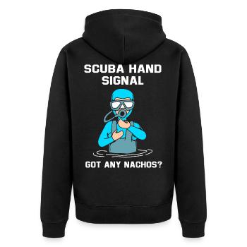 Plongeur Main Signe Scuba Diving - Veste à capuche bio Premium Unisexe - noir - Dos - Nico (187cm)