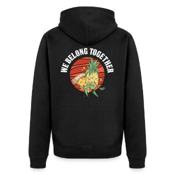Pizza Pineapple Pizza - Veste à capuche bio Premium Unisexe - noir - Dos - Nico (187cm)
