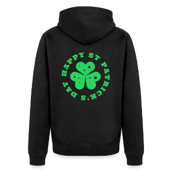 St Patricks Day, St Patricks Day, St Patricks Day - Veste à capuche bio Premium Unisexe - noir - Dos - Nico (187cm)