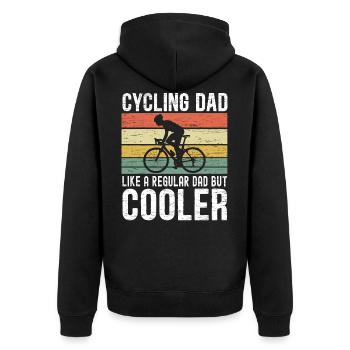 Radfahren Papa wie ein normaler Papa aber kühler Fahrrad - Unisex Premium Bio Zip Hoodie - Schwarz - Hinten - Nico (187cm)