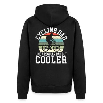Radfahren Papa wie ein normaler Papa aber kühler Fahrrad - Unisex Premium Bio Zip Hoodie - Schwarz - Hinten - Nico (187cm)