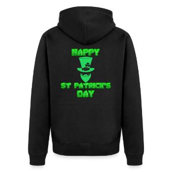 St Patricks Day, St Patricks Day, St Patricks Day - Veste à capuche bio Premium Unisexe - noir - Dos - Nico (187cm)