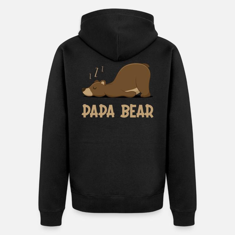 Papa Ours - Veste à capuche bio Premium Unisexe - noir