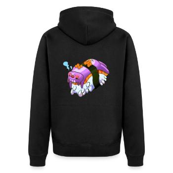 Kawaii Maki Sushi Japonais Drôle de chat - Veste à capuche bio Premium Unisexe - noir - Dos - Nico (187cm)