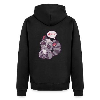 Mignon raton laveur Anime Kawaii - Veste à capuche bio Premium Unisexe - noir - Dos - Nico (187cm)