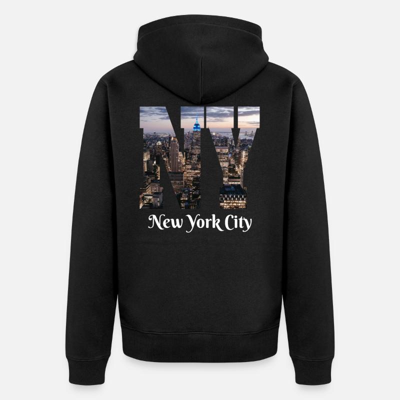 Accro à New York - Veste à capuche bio Premium Unisexe - noir