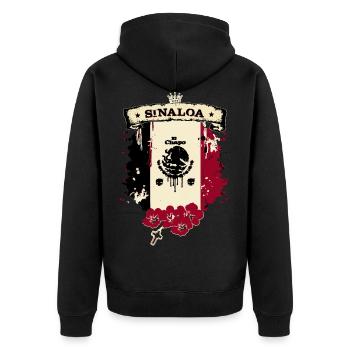 Sinaloa Mexico - Unisex Premium Bio Zip Hoodie - Schwarz - Hinten - Nico (187cm)