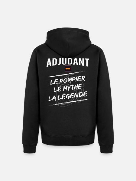 Adjudant Sapeur pompier - Veste à capuche bio Premium Unisexe - noir