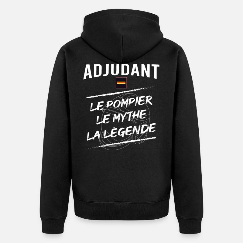 Adjudant Sapeur pompier - Veste à capuche bio Premium Unisexe - noir