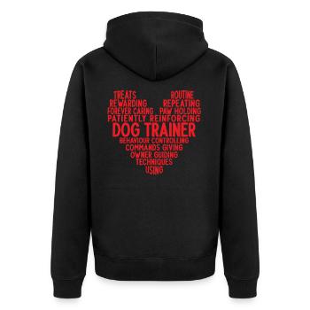 Trainer Doggy Training Welpentrainer Hundeexperte - Unisex Premium Bio Zip Hoodie - Schwarz - Hinten - Nico (187cm)