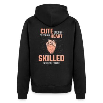 Gift for the paramedic, paramedic - Unisex Premium Organic Zip Hoodie - black - Back - Nico (187cm)