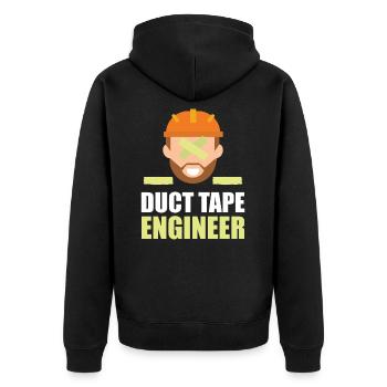 Hausmeister Haustechniker, Hauswart Geschenk - Unisex Premium Bio Zip Hoodie - Schwarz - Hinten - Nico (187cm)