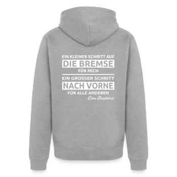 Busfahrer Schulbus Linienbus Omnibus Geschenk - Unisex Premium Bio Zip Hoodie - Grau meliert - Hinten - Nico (187cm)