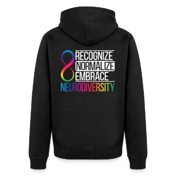 Reconnaître normaliser embrasser la neurodiversité autisme - Veste à capuche bio Premium Unisexe - noir - Dos - Nico (187cm)
