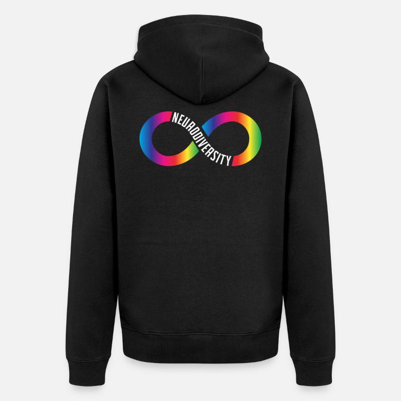 Neurodiversität Rainbow Infinity Neurodivergent - Veste à capuche bio Premium Unisexe - noir