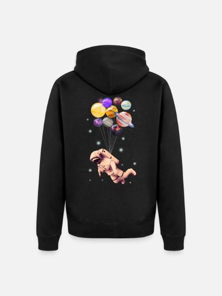 Planetary Astronauts - Unisex Premium Organic Zip Hoodie - black