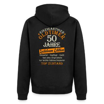 50 Geburtstag 50 Jahre 50er Geschenk 50. - Unisex Premium Bio Zip Hoodie - Schwarz - Hinten - Nico (187cm)