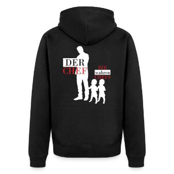 Zwillinge Zwillingspapa Papa Geschenk Zwilling - Unisex Premium Bio Zip Hoodie - Schwarz - Hinten - Nico (187cm)