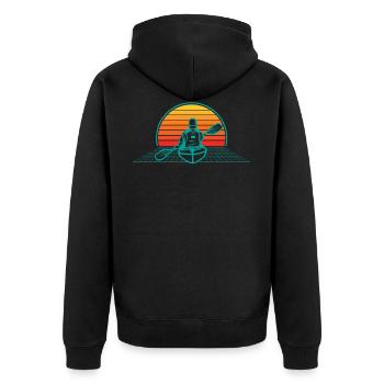 Vaporwave Kayak Kayaking Kayaker Boat Aesthetic - Unisex Premium Organic Zip Hoodie - black - Back - Nico (187cm)