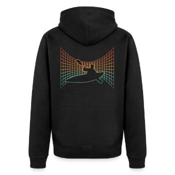 Vaporwave Kayak Kayaking Kayaker Boat Aesthetic - Unisex Premium Organic Zip Hoodie - black - Back - Nico (187cm)