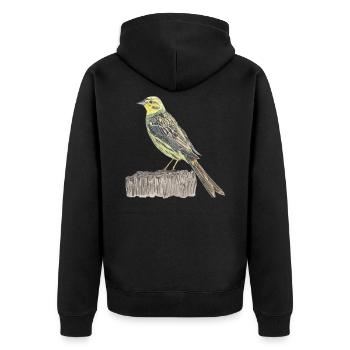 Golden Bunting Bird - Unisex Premium Organic Zip Hoodie - black - Back - Nico (187cm)