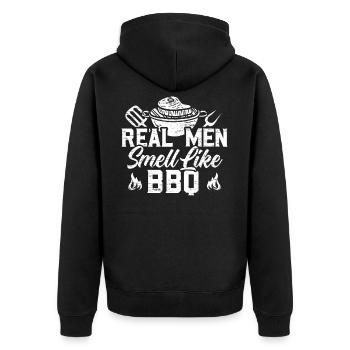 Les vrais hommes sentent comme barbecue barbecue drôle grillage - Veste à capuche bio Premium Unisexe - noir - Dos - Nico (187cm)
