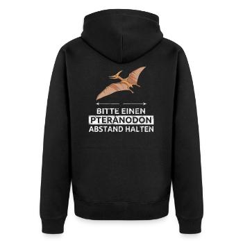 Bitte Einen Pteranodon Abstand Halten Flugsaurier - Unisex Premium Bio Zip Hoodie - Schwarz - Hinten - Nico (187cm)