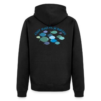 One must make it yes fish swarm 1 - Unisex Premium Organic Zip Hoodie - black - Back - Nico (187cm)