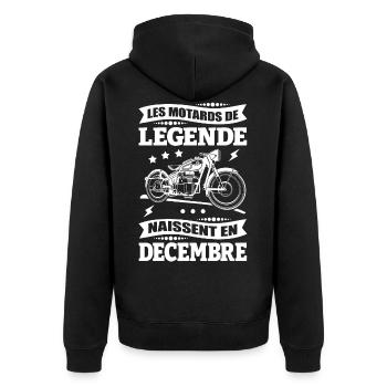ANNIVERSAIRE MOTARD DE DÉCEMBRE - Veste à capuche bio Premium Unisexe - noir - Dos - Nico (187cm)
